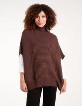 High Neck Oversized Ribbed Tabard Jumper