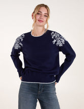 Detailed Embroidery Shoulder Jumper