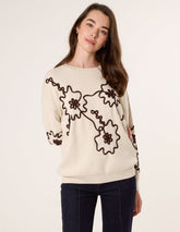 Floral Embroidery Detailed Jumper