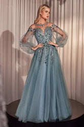 Andrea & Leo A1263 Long Sleeve Formal Sequin Dress