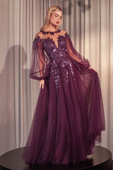 Andrea & Leo A1263 Long Sleeve Formal Sequin Dress