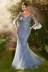 Andrea & Leo A1342 Long Beaded Mermaid Formal Prom Dress