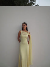 Classy Mermaid Square Neck Slim Yellow Long Formal Fancy Prom Evening Dresses Dinner Outfits Classy Party Gown AB2050