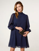 High Neck Shift Dress