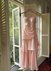 Vintage Spaghetti Straps Blue Chiffon Satin Ruffles Long Prom Dresses Fairytale Evening Dresses N1798
