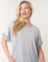 Sequin Trim Oversized Top