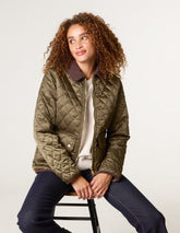 Diamond Quilted Cord Collar Coat