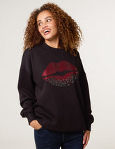 Rhinestone Lips Sweatshirt