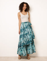 Wrap Metallic Tiered Skirt