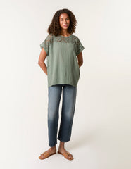 Lace Pattern Cotton Top