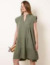 Cheesecloth Frill Sleeve Tunic