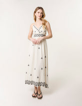 Embroidered Sleeveless Maxi Dress