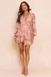 Dahlia Dance Chiffon Mini Dress - Pink