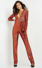 Jovani 05345 Formal Sequin Long Sleeve Jumpsuit