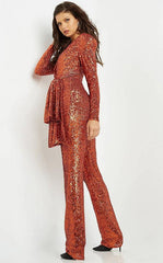 Jovani 05345 Formal Sequin Long Sleeve Jumpsuit