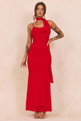 Lunaria Mesh Maxi Dress - Red
