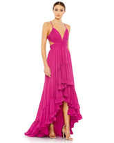 High Low Formal Chiffon Prom Dress High Low Detail Mac Duggal 67992