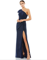 Long Formal One Shoulder Prom Gown One Shoulder Detail Mac Duggal 67858
