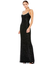 Long Formal Spaghetti Strap Gown by Mac Duggal 93551