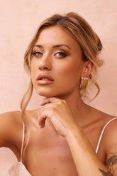 Molten Crest Earrings - Gold