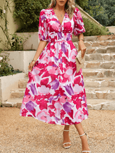 EUPHORIC MOOD FLORAL PRINTED MIDI DRESS - PINK