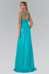 Prom Formal Dress Cap Sleeve Evening Long Gown