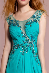 Prom Formal Dress Cap Sleeve Evening Long Gown