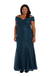 R&M Richards 2047W Formal Plus Size Long Lace Gown