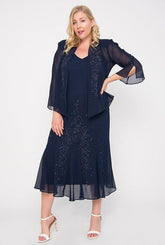 R&M Richards 358260 Plus Size Black Gown Evening Mother of the Bride