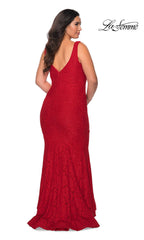 Plus-Size Long Lace La Femme Formal Mermaid Dress