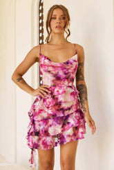 Style Is Attitude Chiffon Mini Dress - Pink Multi