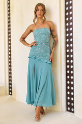 Sugar Reverie Lace Maxi Dress - Sage