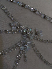 Vintage Prom Dresses Inspo A Line Scoop Silver Chiffon Long 80s With Beaded Formal Gowns N3394