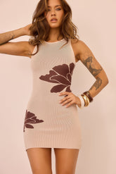 Well Said Knit Mini Dress - Beige
