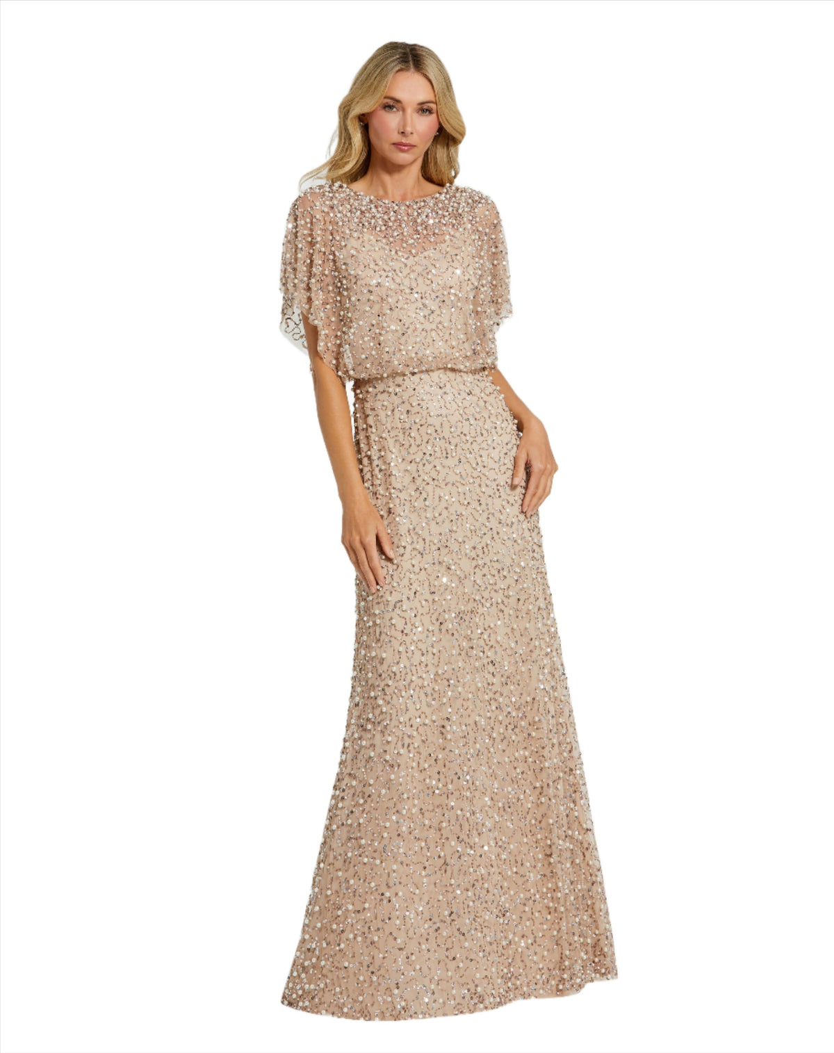 Long Formal Beaded Mother of the Bride Dress Beaded MOB Formal Mac Duggal 14523