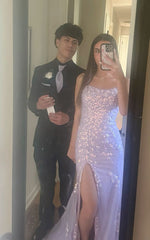 Classy Mermaid Lilac Sequins Long For Women Girls Teens Prom Dresses N2174