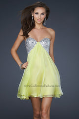 La Femme Short Strapless Prom Dress 17649