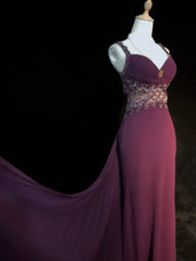 Vintage Prom Dresses Inspo Mermaid Spaghetti Strap Purple Long 1990s With Beaded Formal Gowns N3388