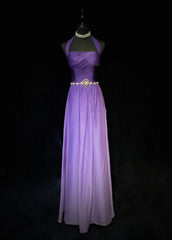 Vintage Prom Dresses Inspo A Line Halter Gradient Grape Chiffon Long 1990s With Beading Formal Gowns N3338