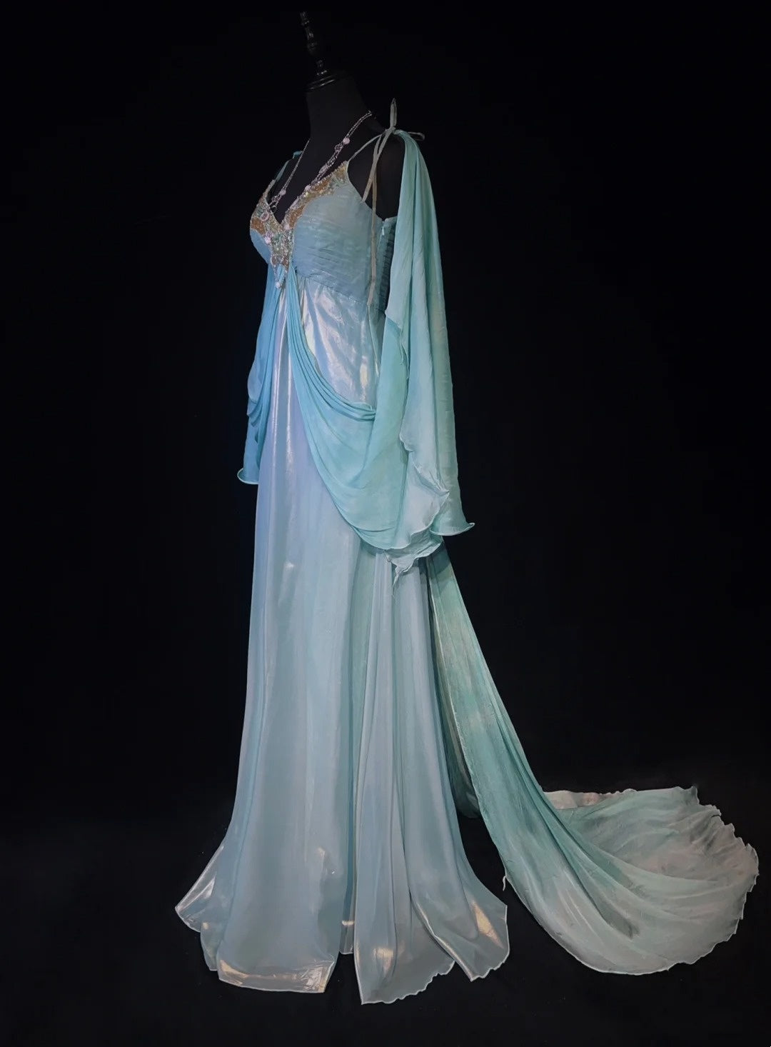 Vintage Prom Dresses Inspo Mermaid Spaghetti Strap Chiffon With Beading For Women Formal Dress N3224