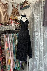 Classy Prom Dresses Sheath Lace Black Sleeveless Lace Long Formal Evening Outfits N3748