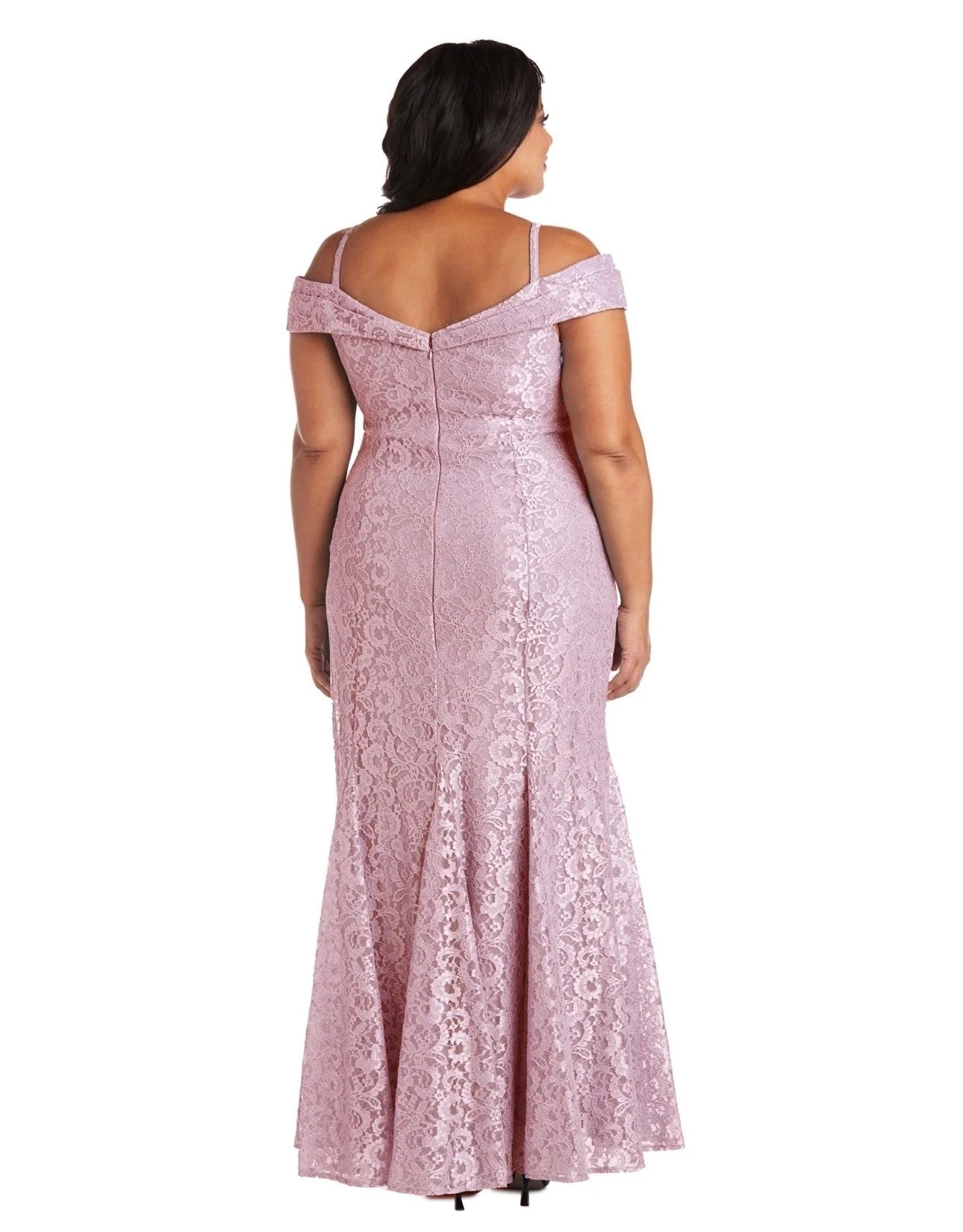 R&M Richards 2047W Formal Plus Size Long Lace Gown