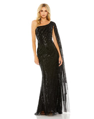 Long One Shoulder Formal Dress One Shoulder Detail Mac Duggal 20528