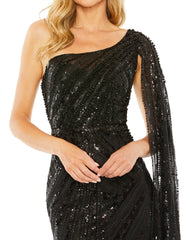 Long One Shoulder Formal Dress One Shoulder Detail Mac Duggal 20528