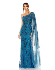 Long One Shoulder Formal Dress One Shoulder Detail Mac Duggal 20528