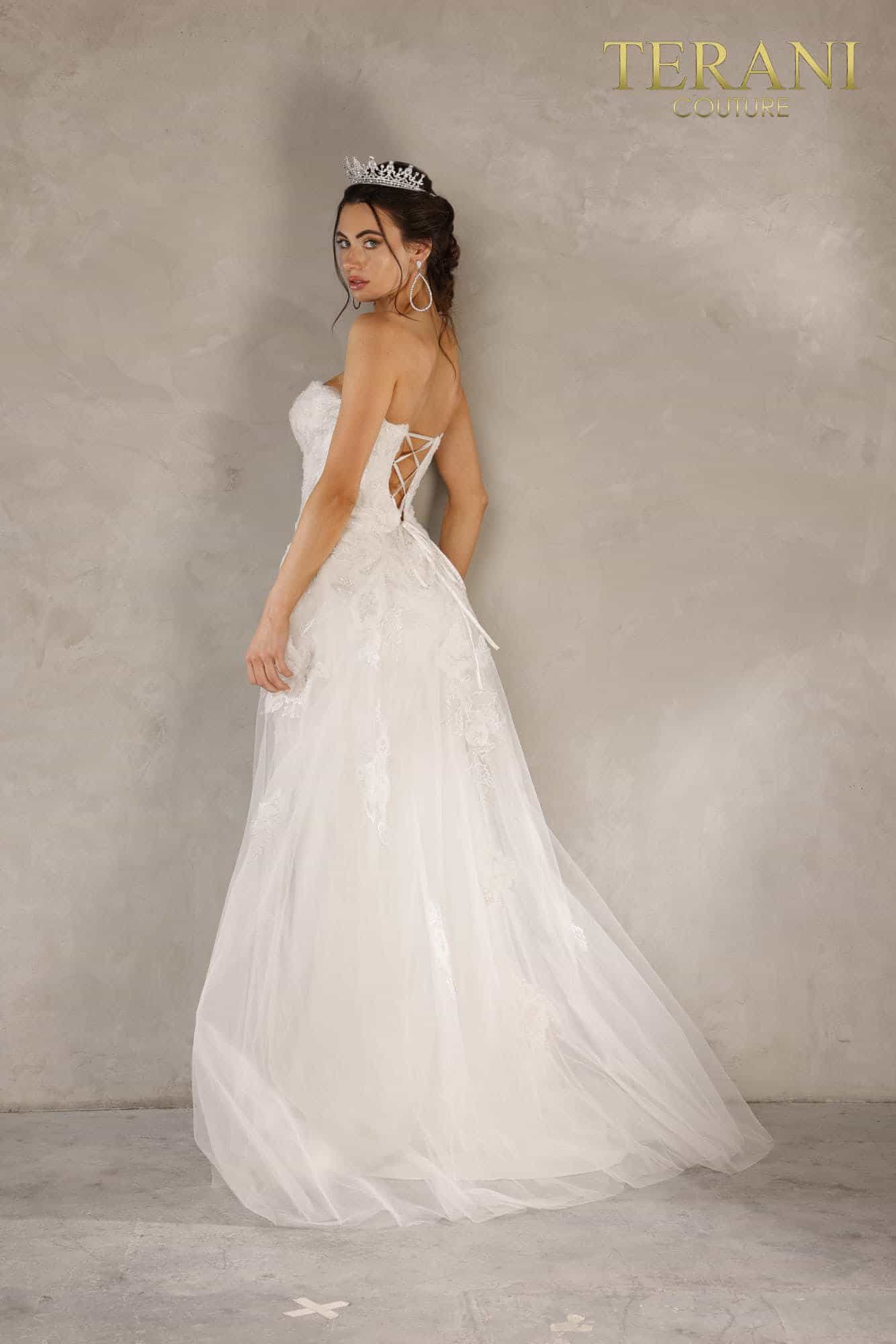 Terani Couture 2111P4055 Strapless Long Prom Dress