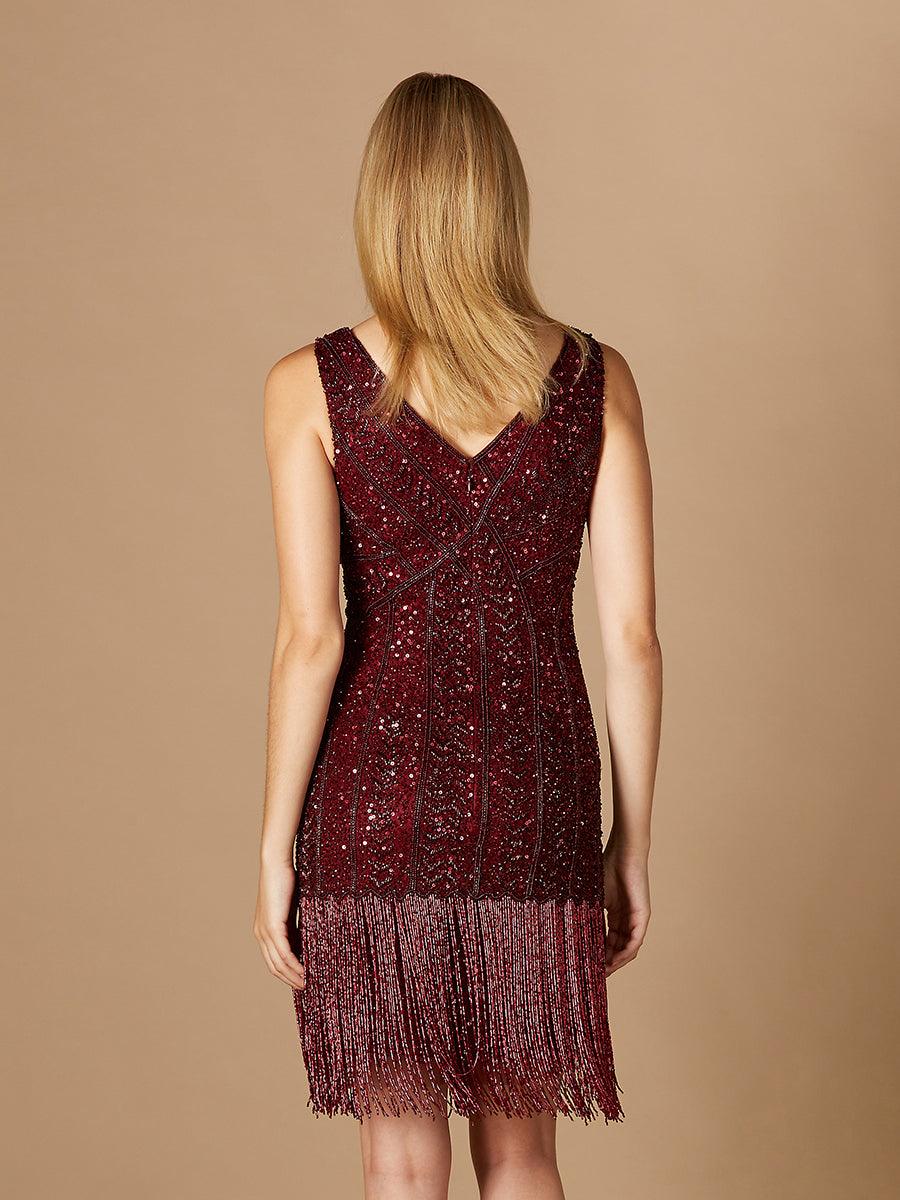 Lara Dresses 29361 Sleeveless Fringe Cocktail Dress