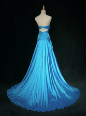 Modest Prom Dresses Inspo Mermaid Sweetheart Blue Satin With Beading For Women Formal Dress N3213