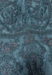Vintage Prom Dresses Inspo Mermaid V Neck Light Sky Blue Long 1990s With Lace Appliqued Formal Gowns N3359