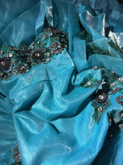 Vintage Prom Dresses Inspo Mermaid Straps Tulle Blue Long 1990s With Lace Appliqued Formal Gowns N3360